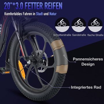 DOTMALL E-Bike fafrees E-Bike F20, klapprad mit LCD-Display,Heckmotor, bis 130kg