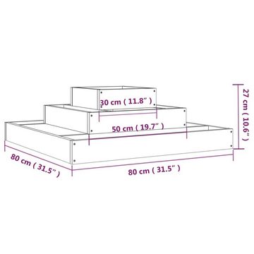 vidaXL Blumentopf Pflanzkübel Grau 80x80x27 cm Massivholz Kiefer (1 St)