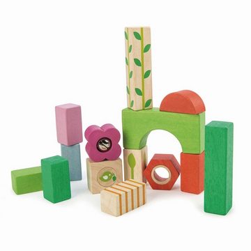 Tender Leaf Toys Spielbausteine Entdecker-Bausteine 14 Holzbausteine im Kordelzugbeutel