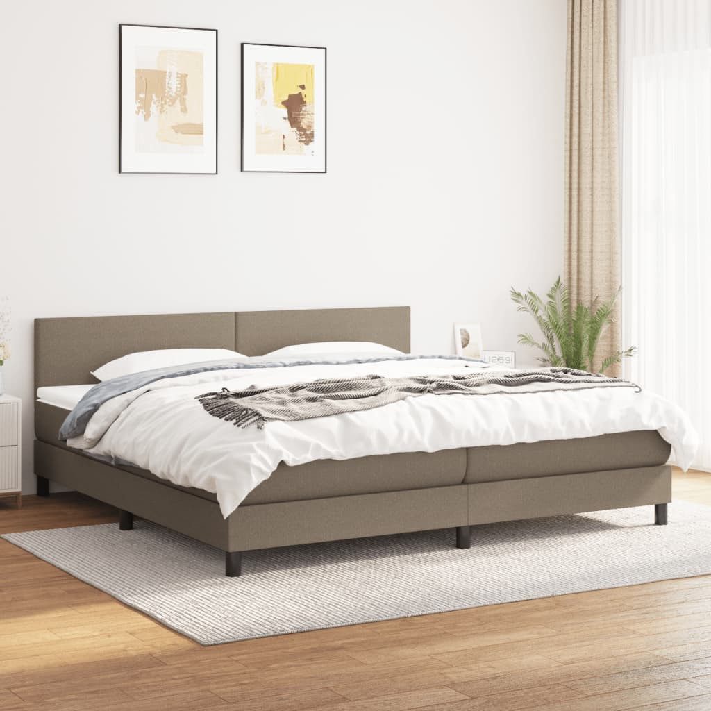 vidaXL Boxspringbett Boxspringbett mit Matratze Taupe 200x200 cm Stoff Bett günstig online kaufen