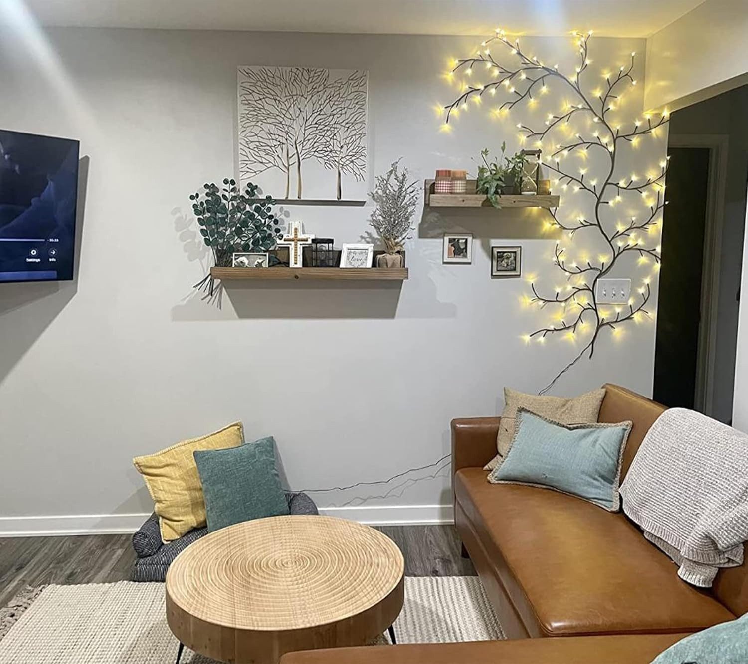 KagoLing LED-Dekofigur LED Weidenzweig 1,9m mit 96 warmweißen LEDs und 16 Zweigen (LED-Dekoration mit beleuchtetem Weidenzweig für Innenräume, 1 LED-Weidenzweig – Bild 2 von 5