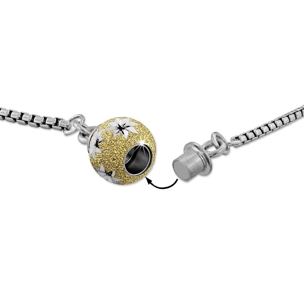 SilberDream Silberkette SilberDream ca. (Roségold vergoldet 46cm, Halsketten silber Kugel Halskette Silber, rose, Sterling (Kurgel) 925