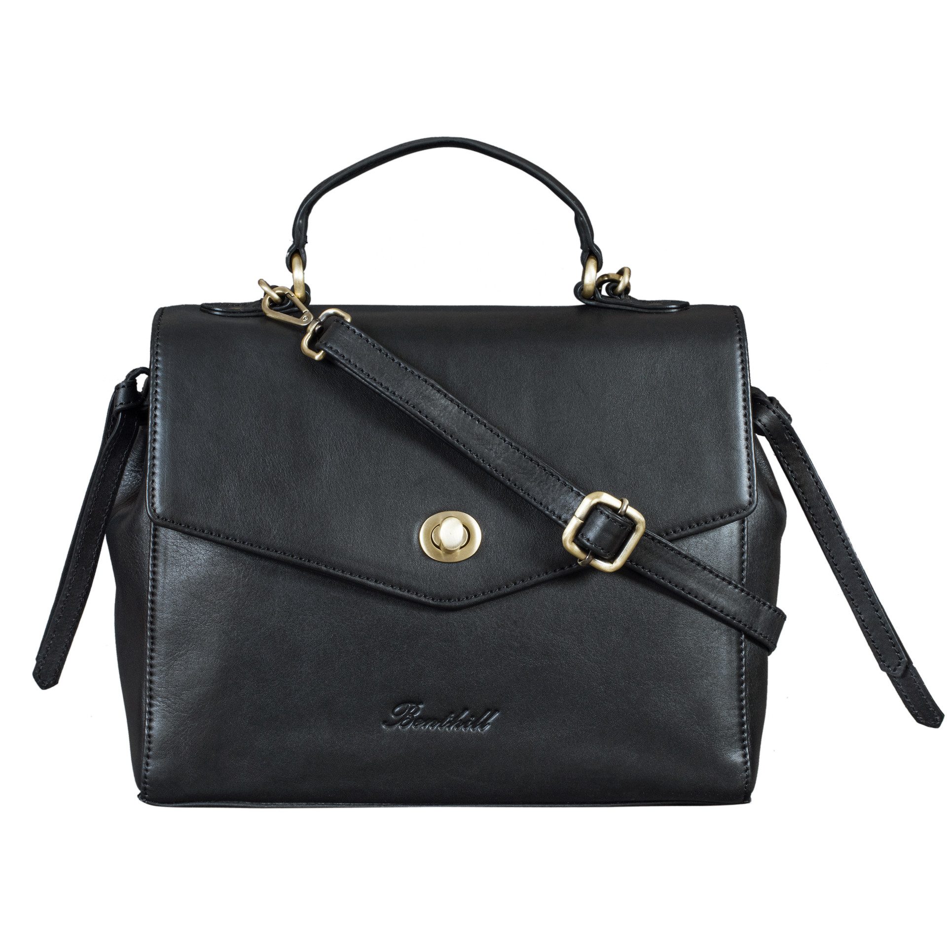 Benthill Handtasche Damen Echt Leder Handtasche Frauen Henkeltasche Vintage Schultertasche, Schultergurt / Umhängegurt Reißverschlussfach