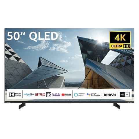 Toshiba 50QL5D63DAY QLED-Fernseher (126 cm/50 Zoll, 4K Ultra HD, Smart TV, HDR Dolby Vision, Triple-Tuner, Sound by Onkyo - Inkl. 6 Monate HD)