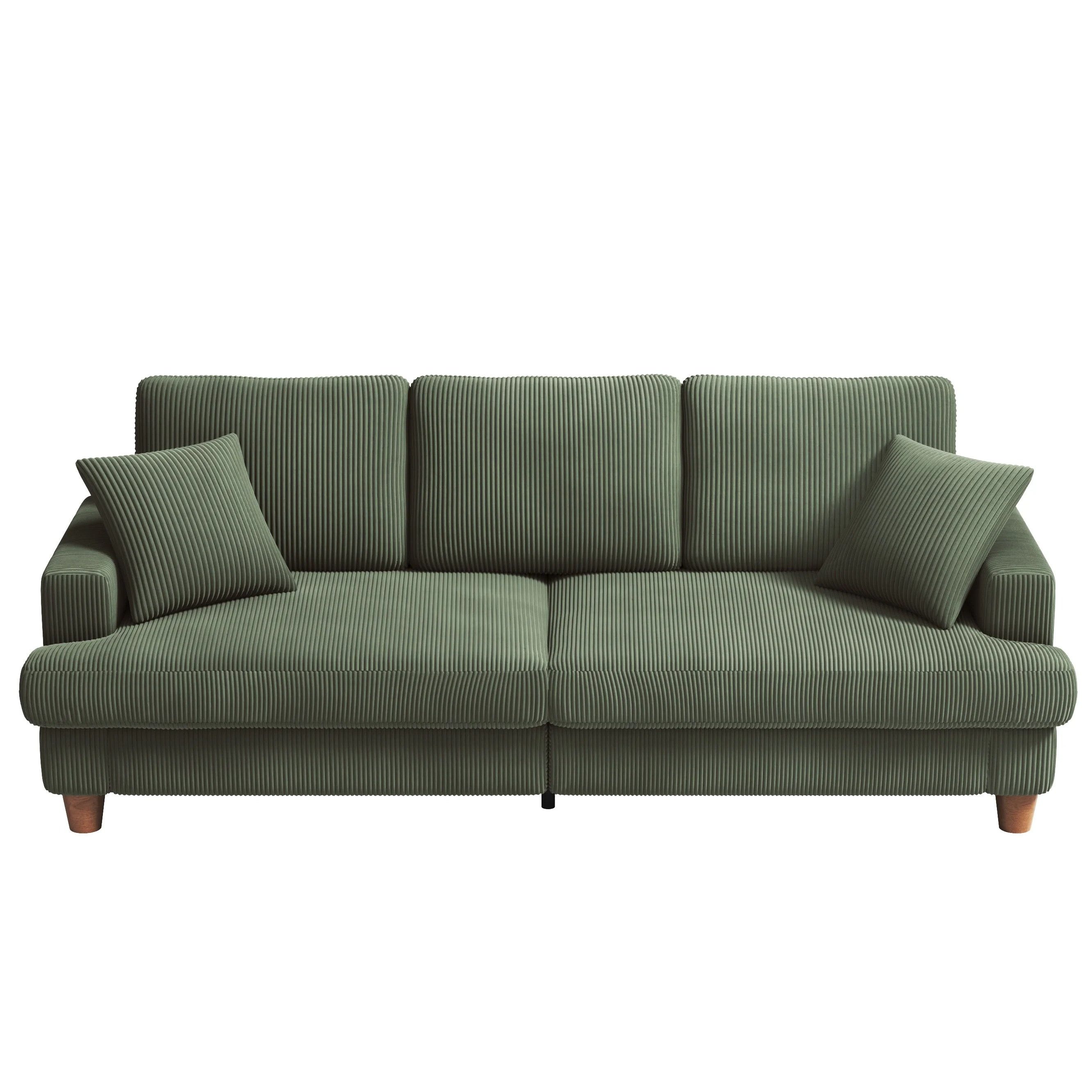 ToteBox 3-Sitzer Bequeme Cord Loveseat Sofa mit Federkissen für Wohnzimmer, günstig online kaufen