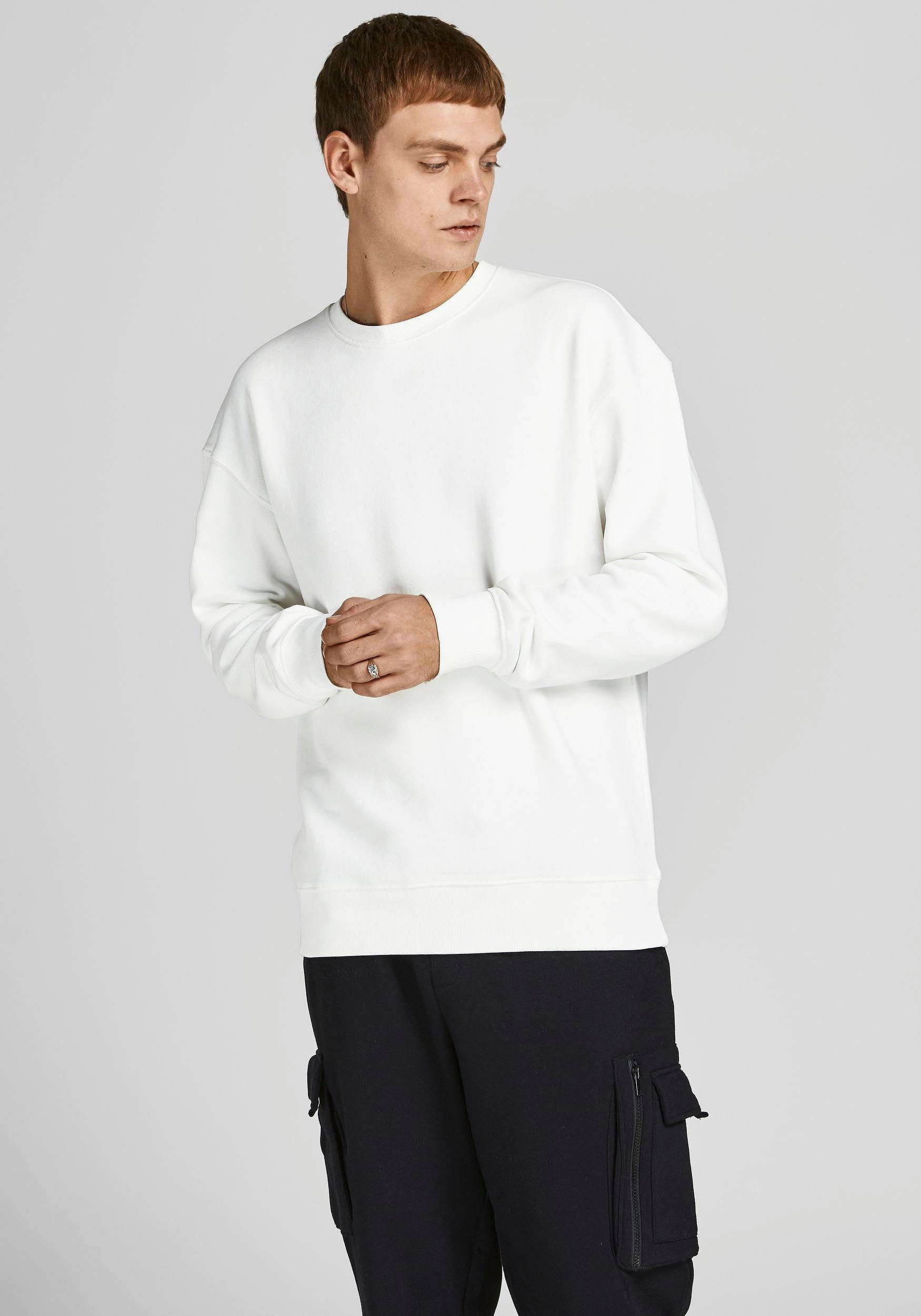 Jack & Jones Sweatshirt STAR BASIC SWEAT CREW NECK weiß