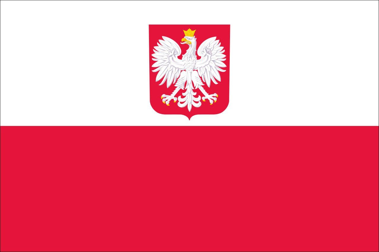 flaggenmeer Flagge Polen mit Wappen 80 g/m²