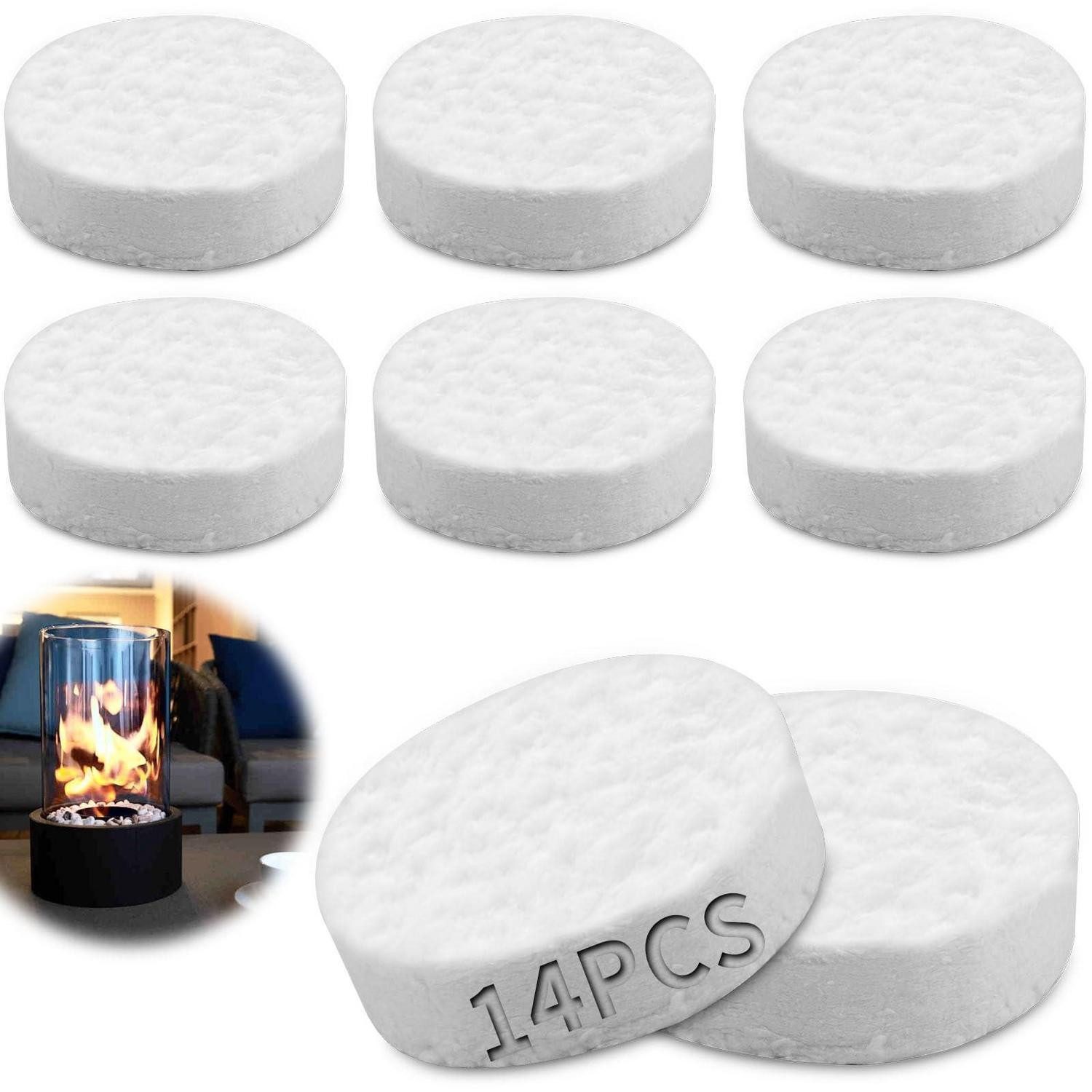LuxusKollektion Tischfeuer Keramikwolle Bioethanol 14 Stk 8.5x8.5cm (14-St)