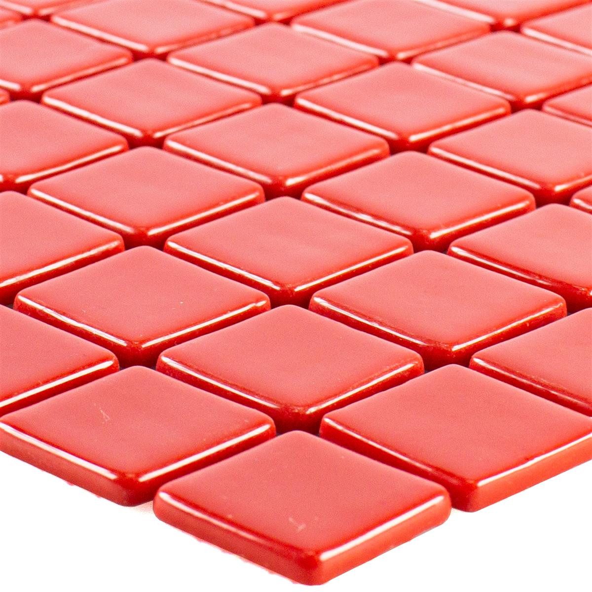 Mosafil Mosaikfliesen Glas Pool Schwimmbad Mosaik Pixley Rot, Glas-Ecoglas 31.600x31.600, rot, Eco Glas - Punktverklebt - Frostsicher - Wasserdicht - Wasserfest