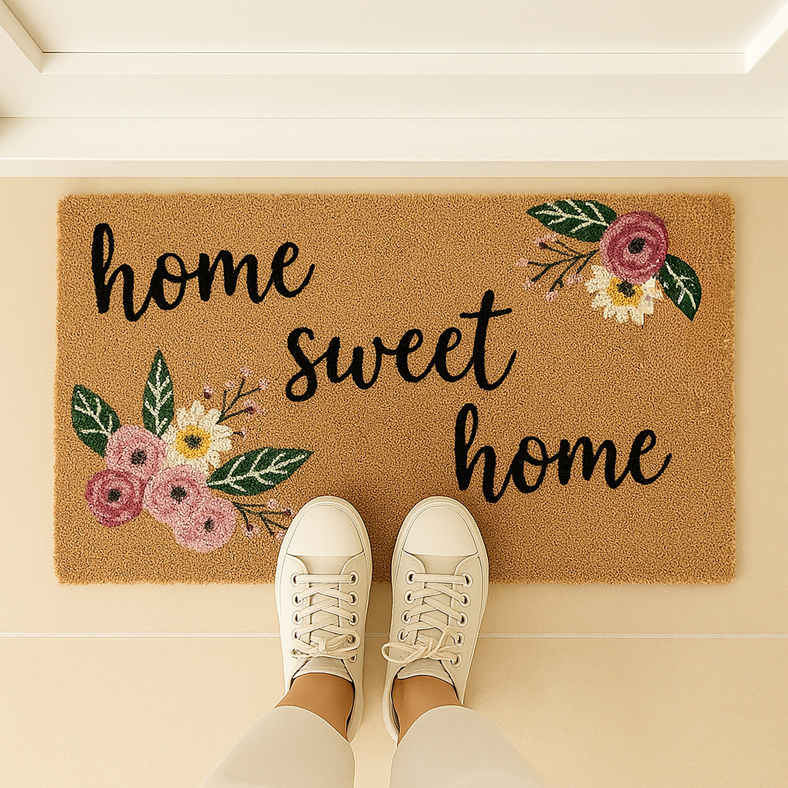 relaxdays Fußmatte Kokos Fußmatte Home, rechteckig, Höhe: 15 mm, B günstig online kaufen