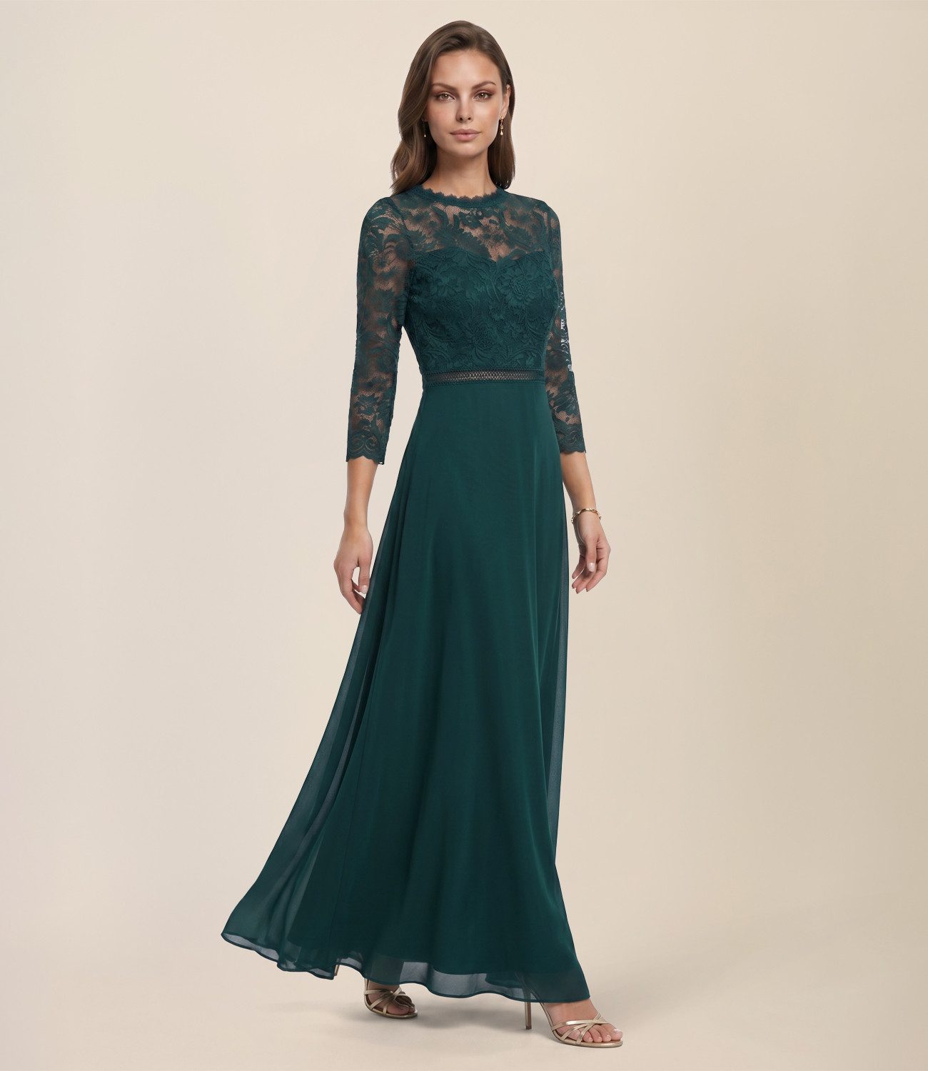 Apart Abendkleid aus Spitze und Chiffon