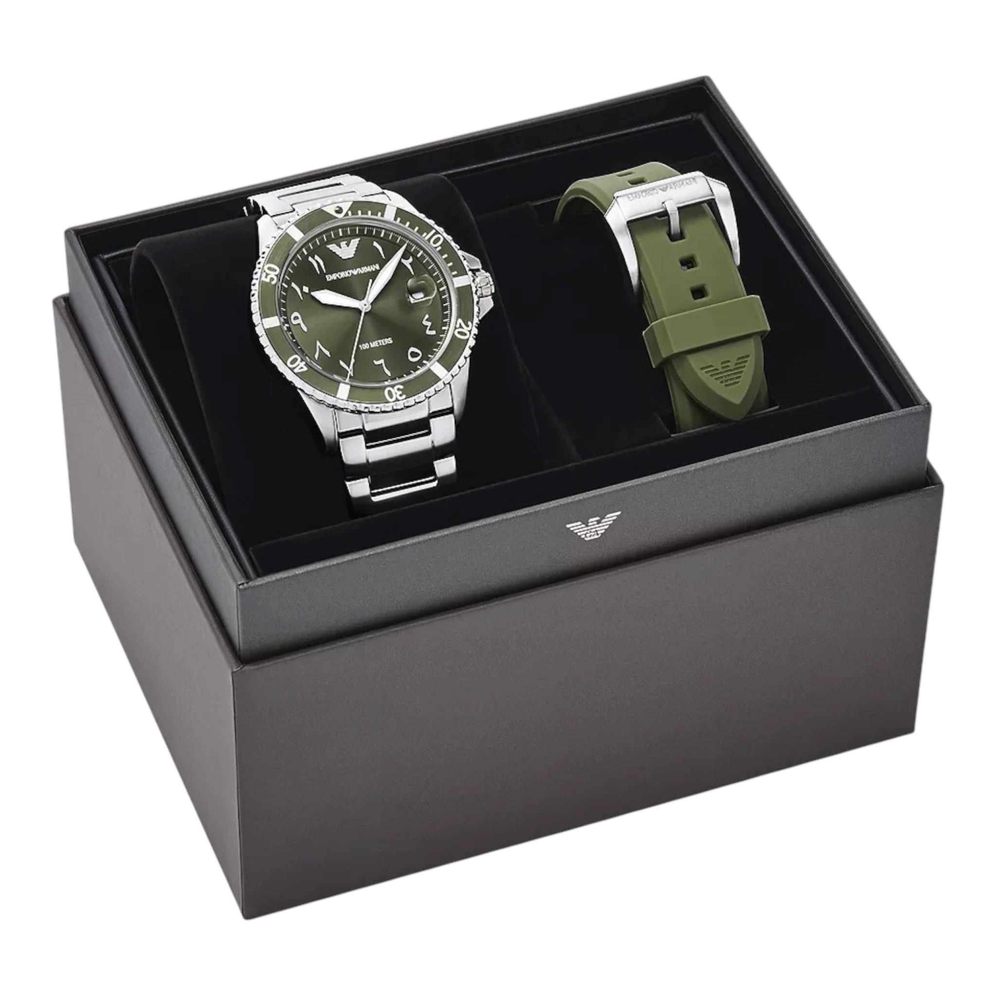 Emporio Armani Quarzuhr Emporio Armani Uhr World Explorer Datum Edelstahl u günstig online kaufen