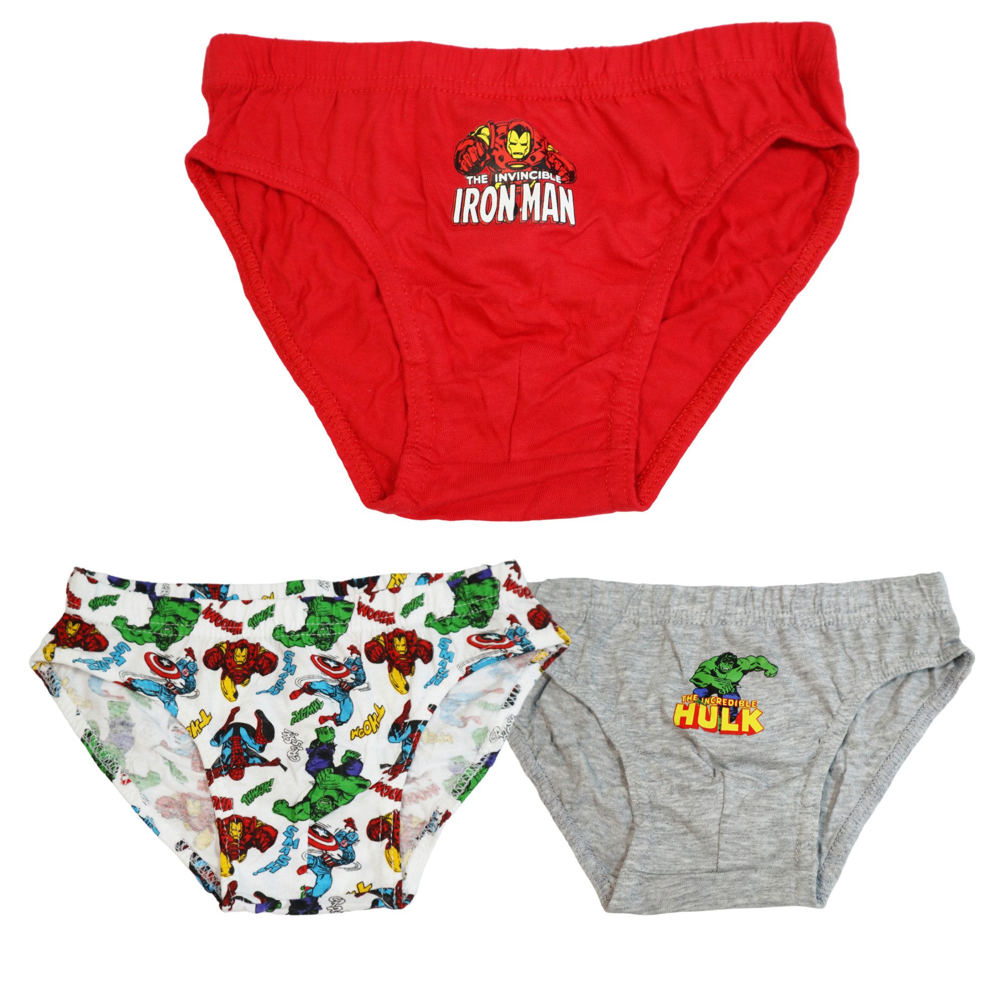 MARVEL Slip Marvel Avengers 3er Pack Slips Kinder Jungen Unterwäsche Baumwolle (3-St) Gr. 92 bis 128