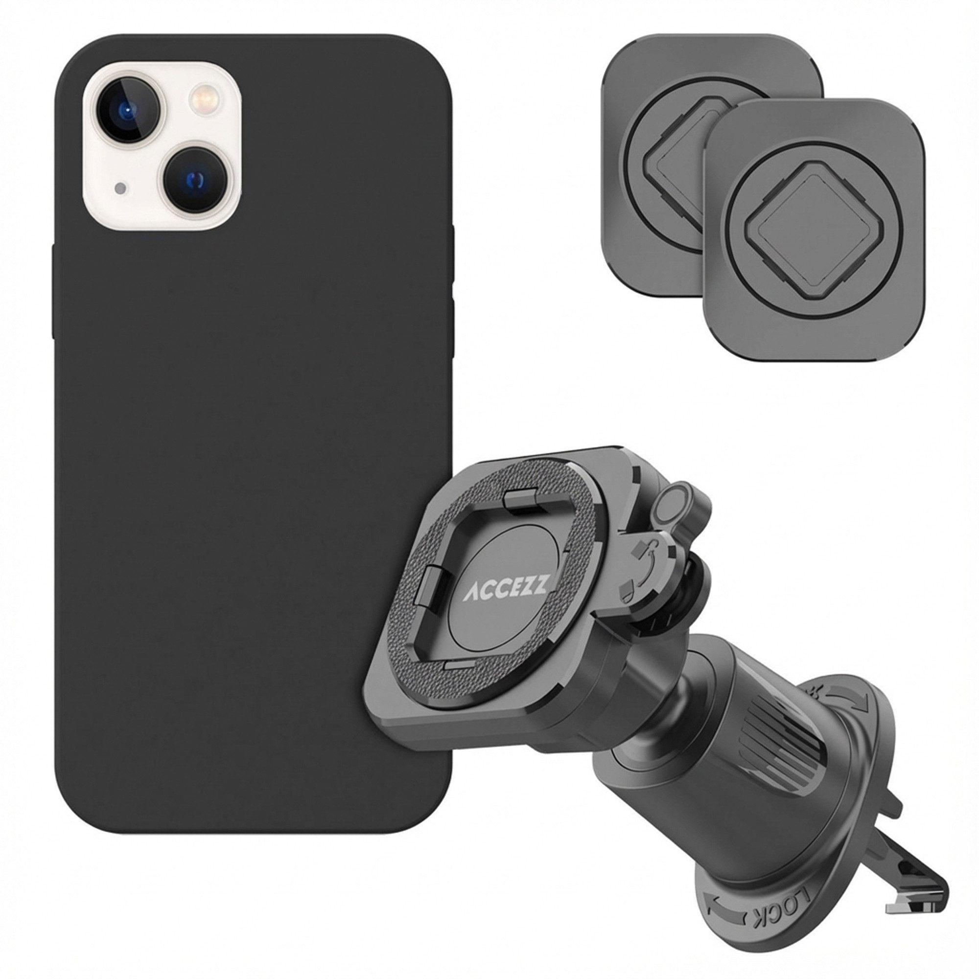 Accezz Handy-Halterung Accezz EasyLock Handyhalterung Auto - Inklusive Hülle für das Apple iP, (1-tlg)