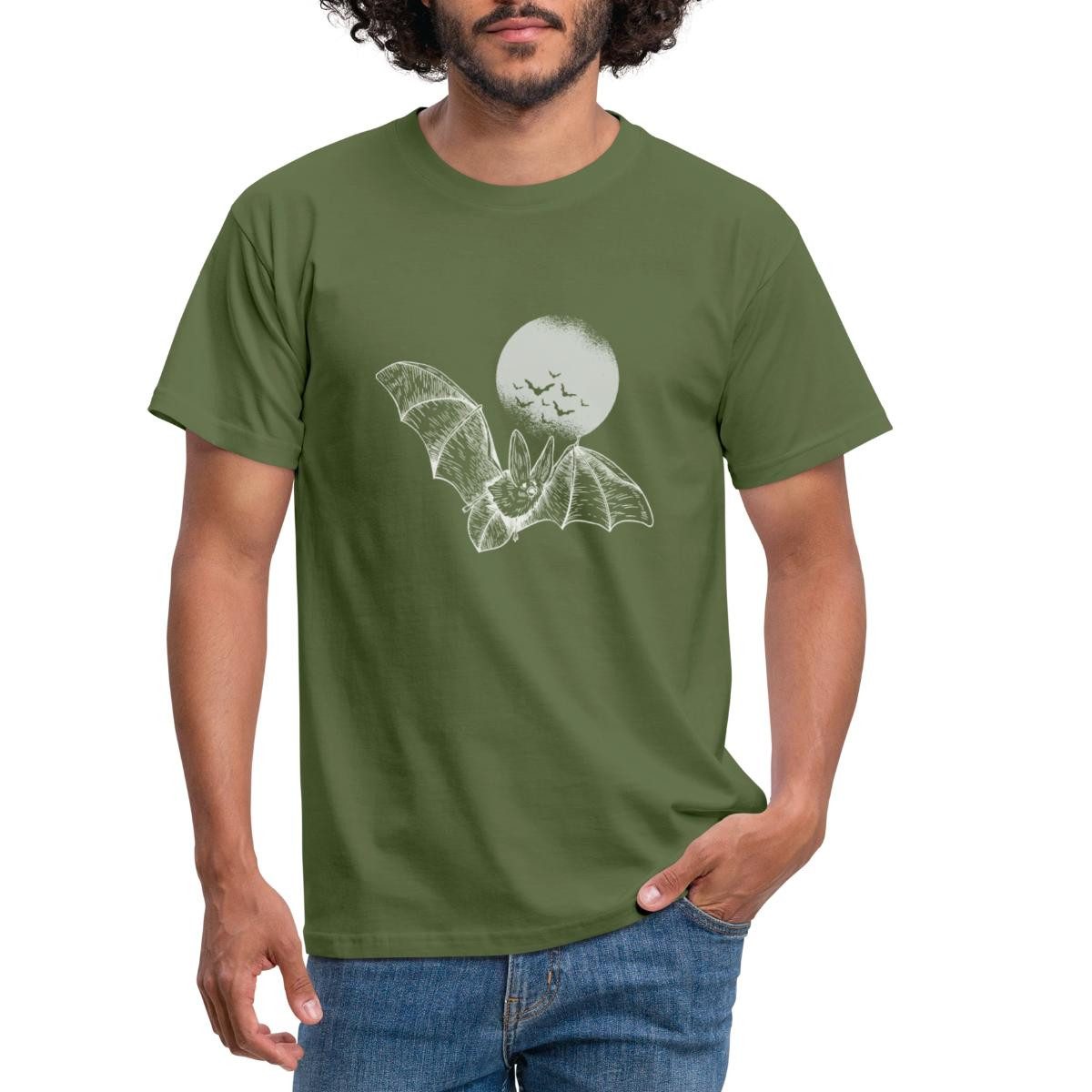 Spreadshirt T-Shirt Halloween Fledermaus Mit Vollmond günstig online kaufen