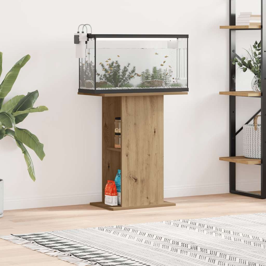 furnicato Aquariumunterschrank Aquariumständer 36 x 60,5 x 72,5 cm Artisan-Eiche Aquarienschrank mit offenen Ablagefächern für dein Wohnzimmer