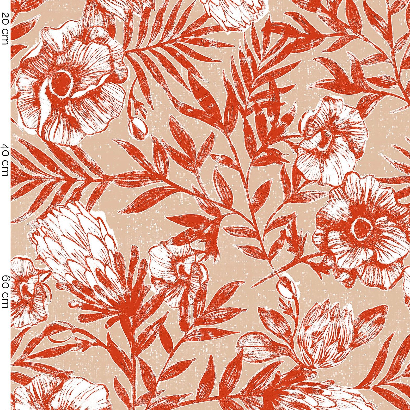 lillestoff Stoff Bio Jersey Stoff Meterware Blumen, Lillestoff Evez retro, Meterware, 50 cm x 150 cm