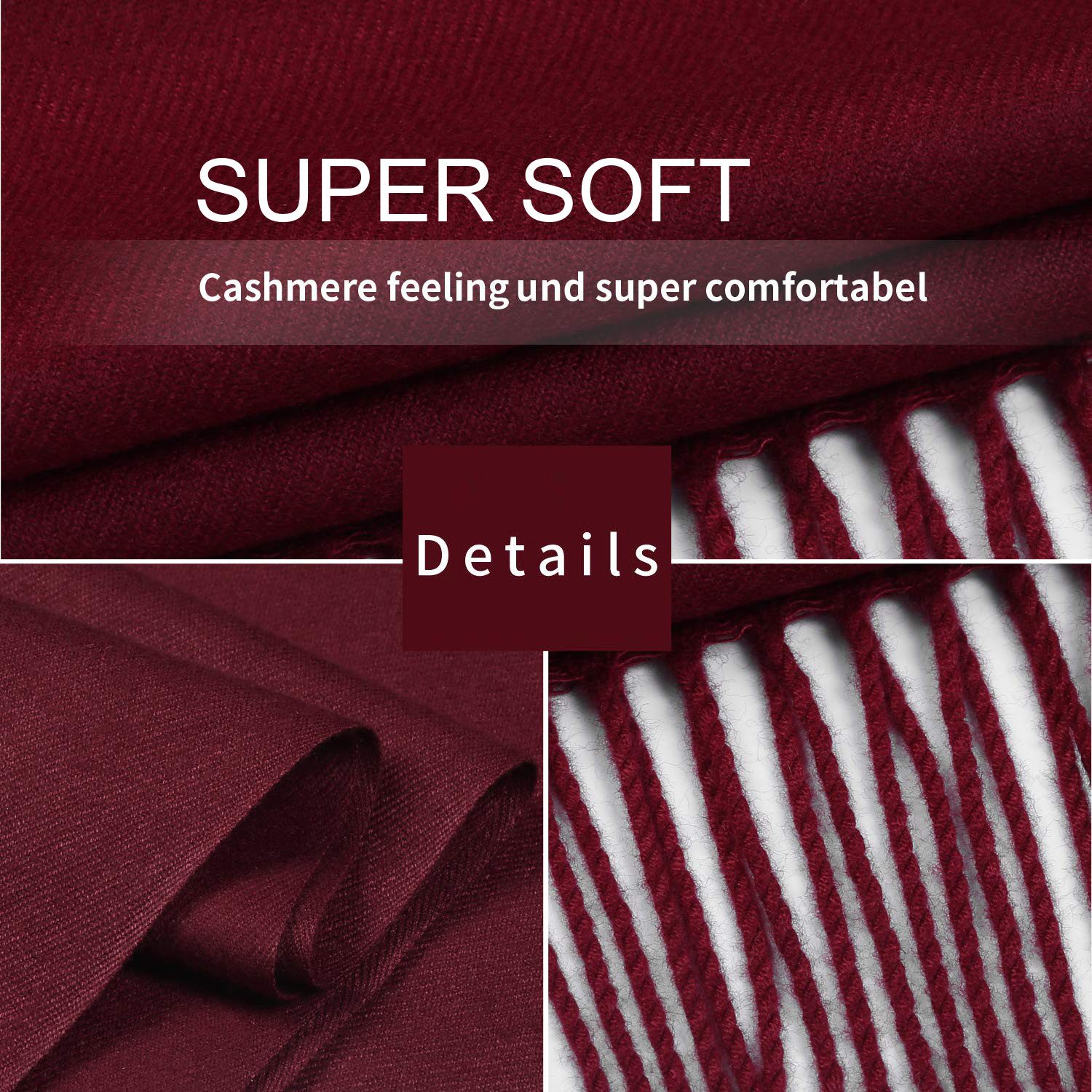 Moschen-Bayern Pashmina Pashmina Stola Damen Kaschmir Schultertuch Abendkleid festlich Schal