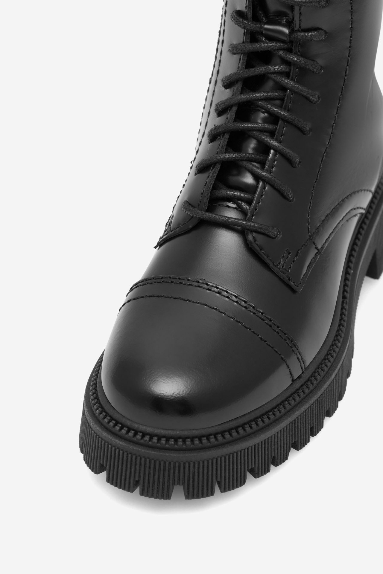 LASOCKI Lasocki Damen Stiefeletten Schwarz Leder Reißverschluss Schnürung Stiefel – Bild 5 von 5