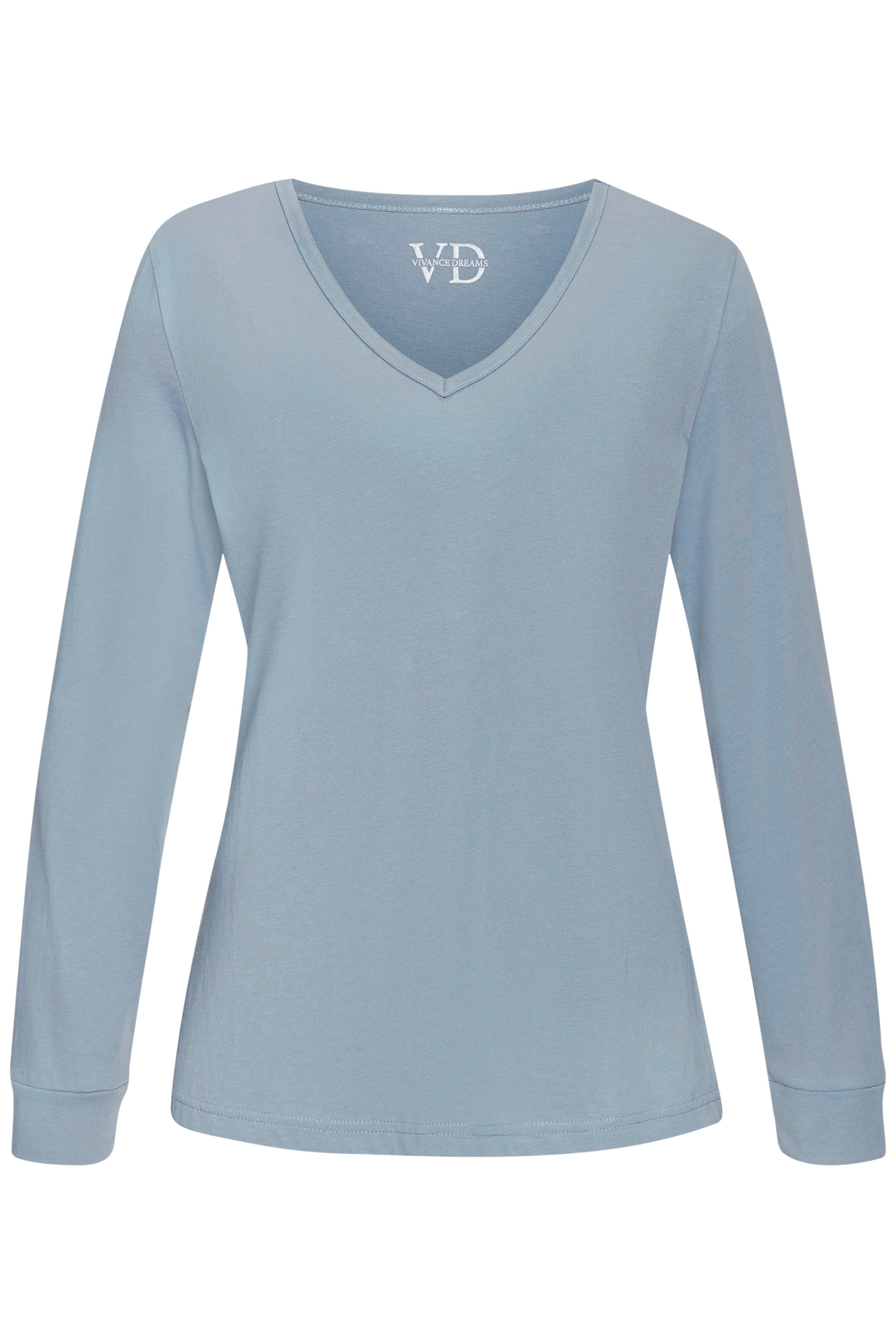 Vivance Dreams Pyjamaoberteil (1-teilig) mit schönem V-Ausschnitt günstig online kaufen