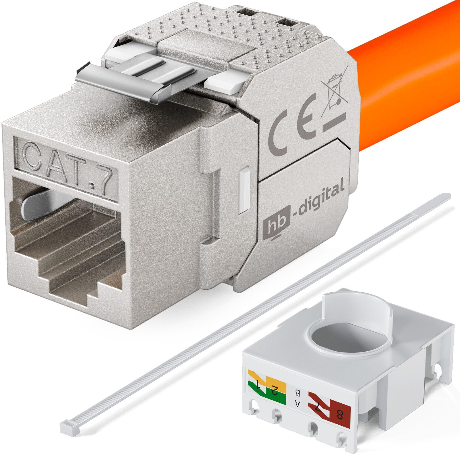 SET von Keystone Modul RJ45 Cat.7 werkzeuglos Netzwerk-Adapter