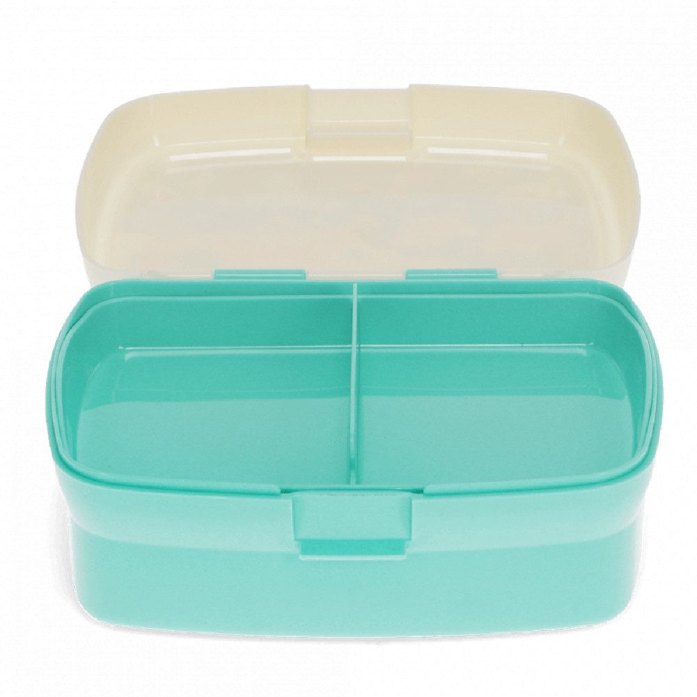 Rex London Lunchbox mit herausnehmbaren Fach Woodland Waldtiere, Kunststoff, BPA-frei, (mit Clipverschluss, 2-tlg., ca. 17 x 13 x 7,5 cm), Waldtier-Motiv Snack Obst Behälter Dose Box
