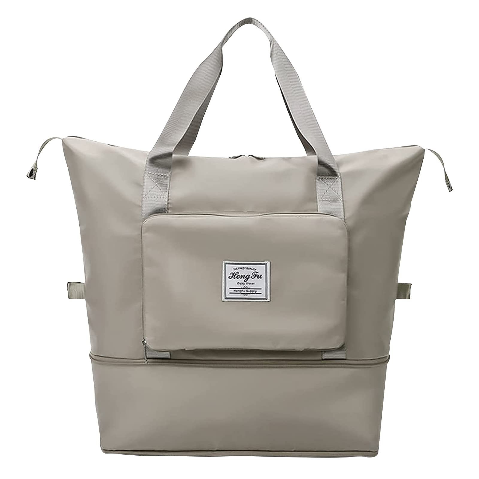 VIVIHEYDAY Reisetasche Sporttasche für Damen und Herren, faltbare Einkaufstasche, Damen-Sporttasche Grau