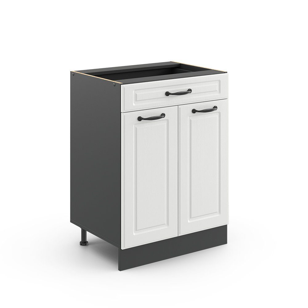 Vicco Unterschrank R-Line, Weiß Landhaus/Anthrazit, 60cm, günstig online kaufen