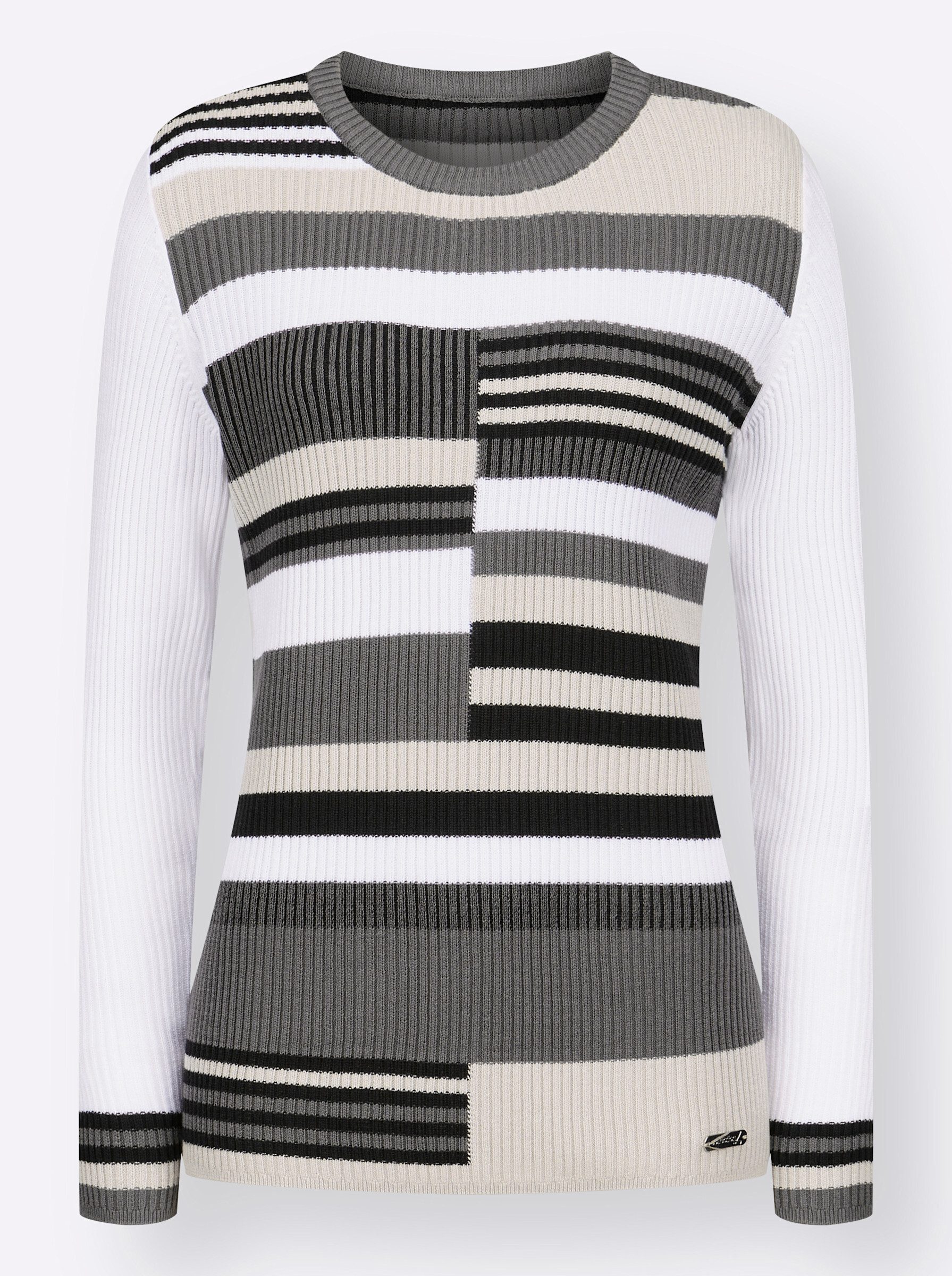 Strickpullover Pullover Langarm Rippoptik