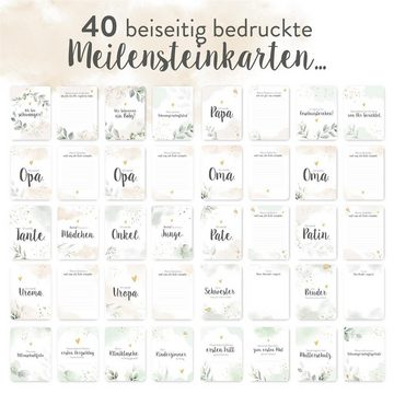 bigdaygraphix Tagebuch Meilensteinkarten Greenery - Schwangerschaft, insgesamt 80 Motive