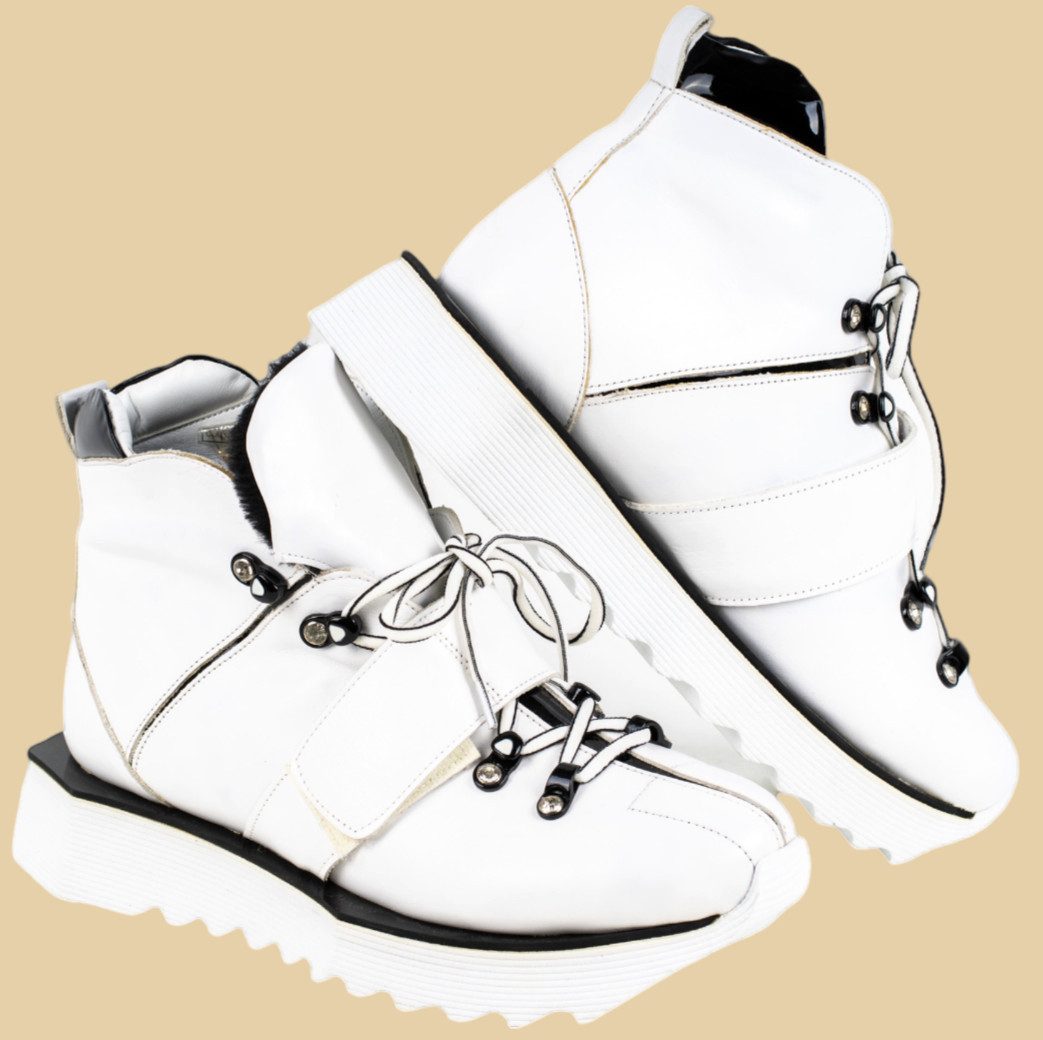 LaMarta LM Weiss Ankle Boots, halbschuhe fur winter, white boots for women günstig online kaufen