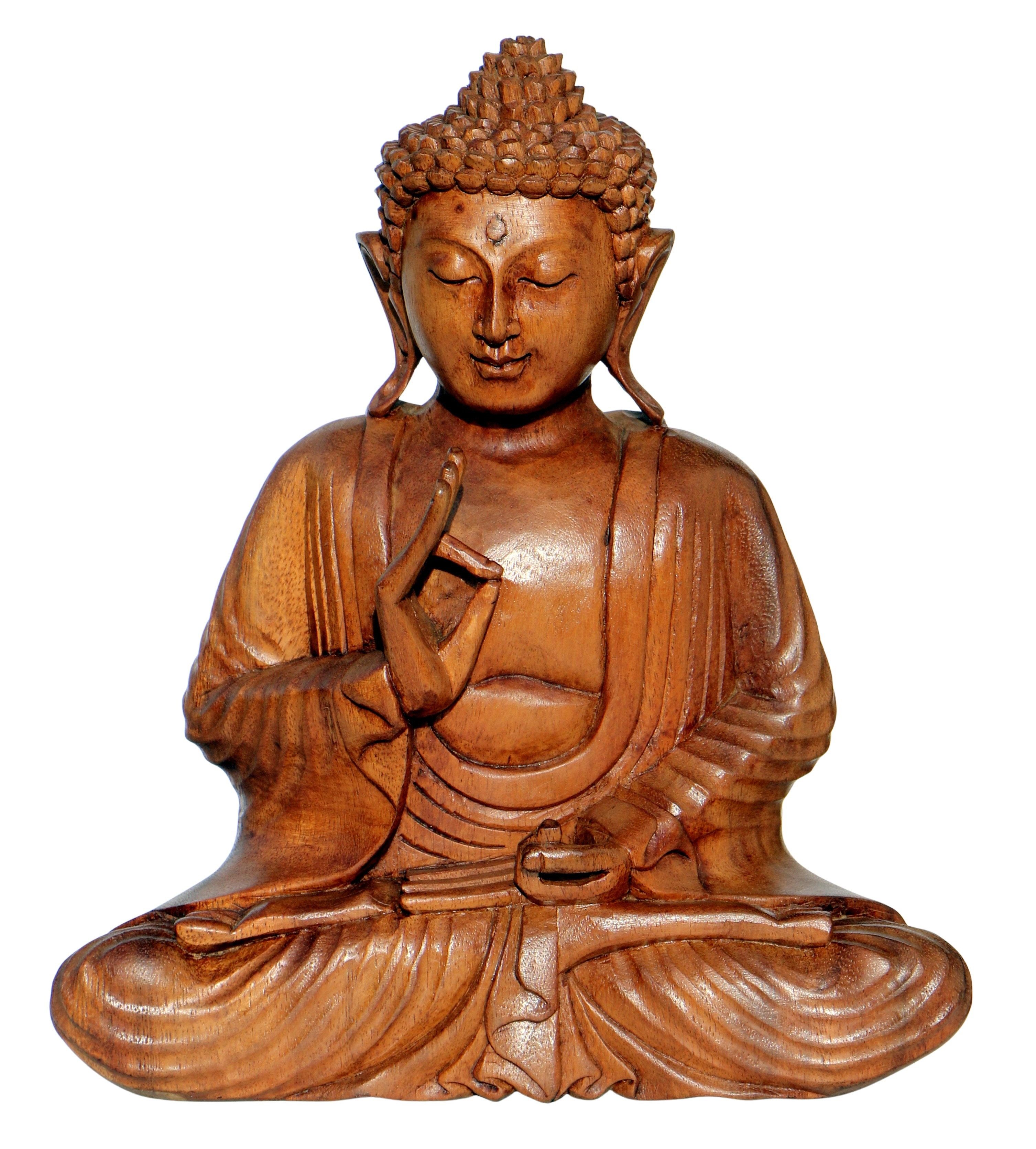 Wogeka Buddhafigur Meditation Buddha Holz-Figur Feng günstig online kaufen