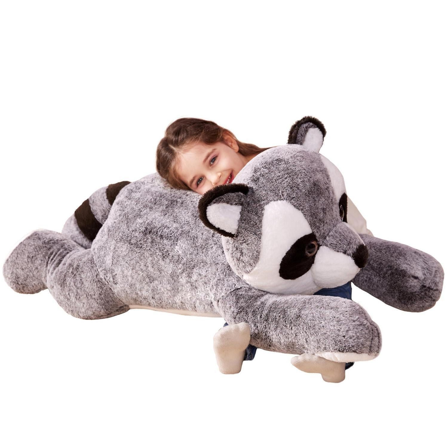 LuxusKollektion Kuscheltier Plüschtier 78cm Kuscheltier Stofftier Plüsch Grau Waschbär