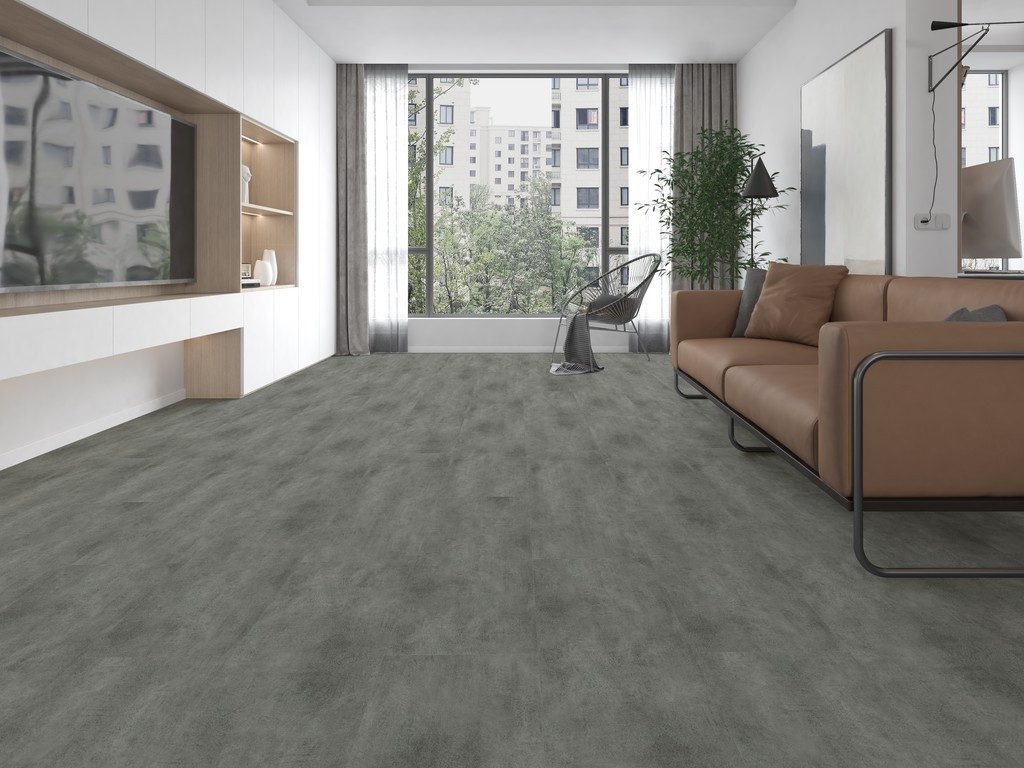 BASICfloor Vinylboden Vinylboden Premium Klickvinyl Beton grau XL Fliese