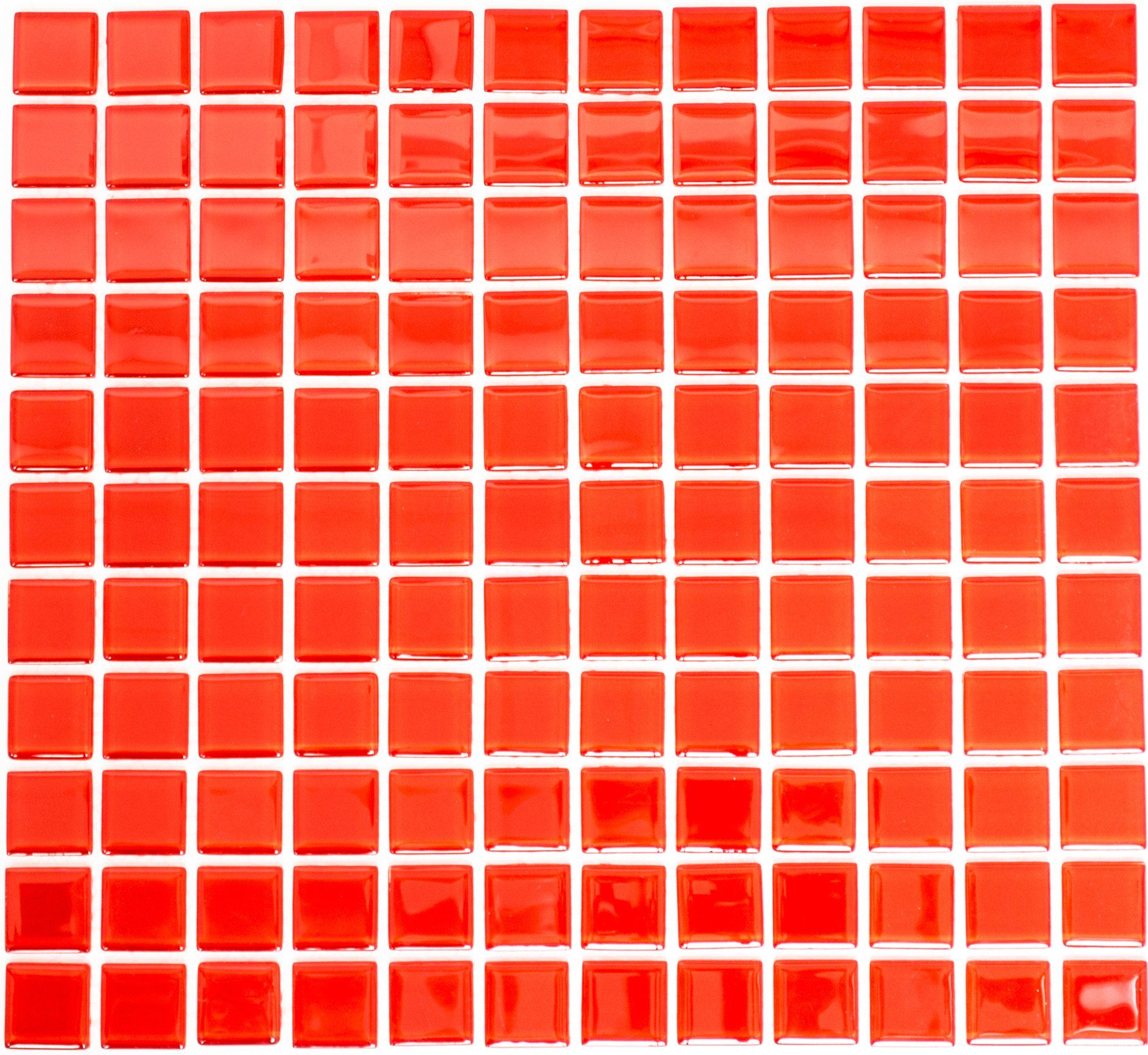 Mosaikfliesen Mosani glänzend Crystal Glasmosaik Mosaikfliesen rot / 10 Matten