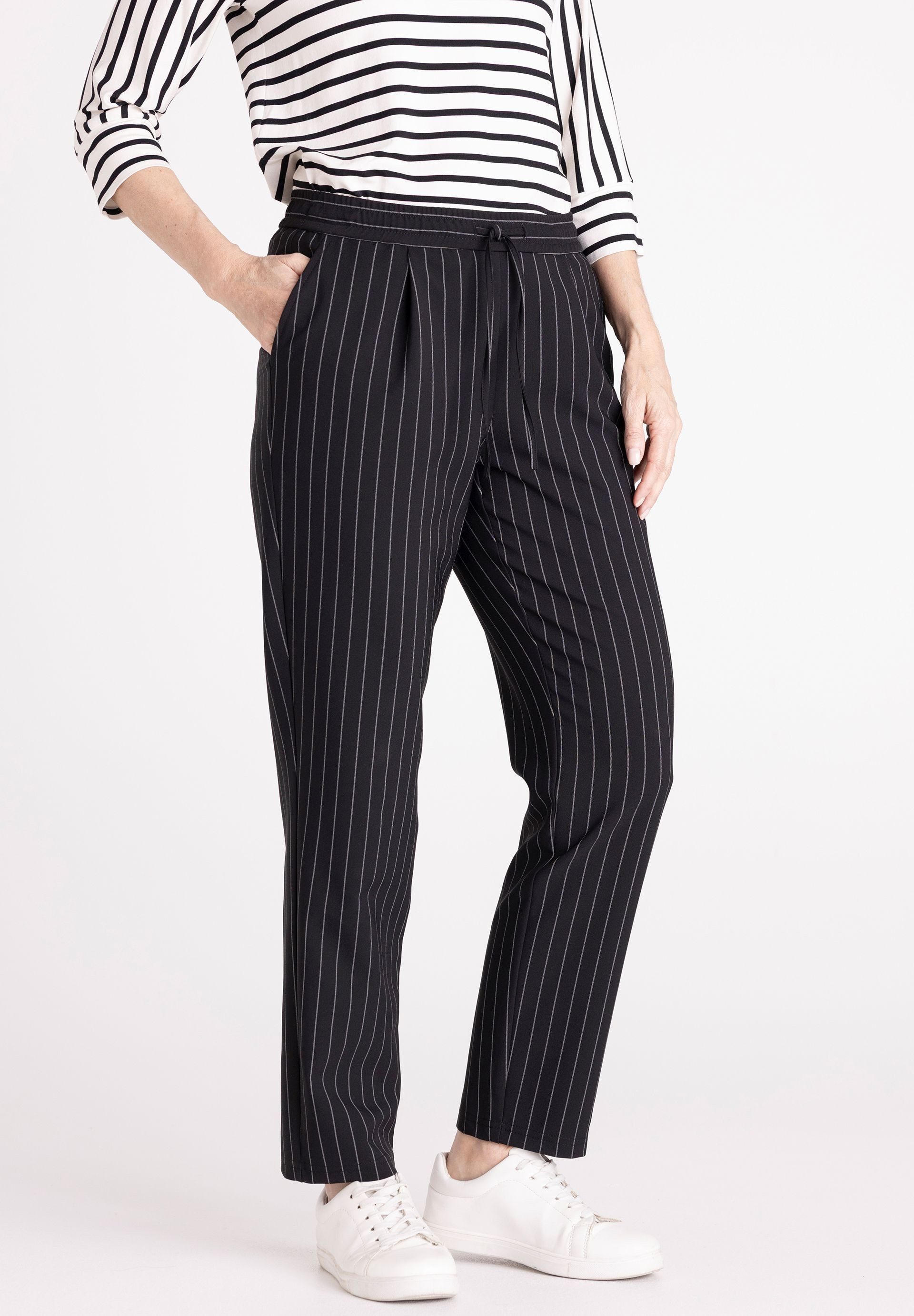 FRANK WALDER Jogger Pants mit gestreifter Optik