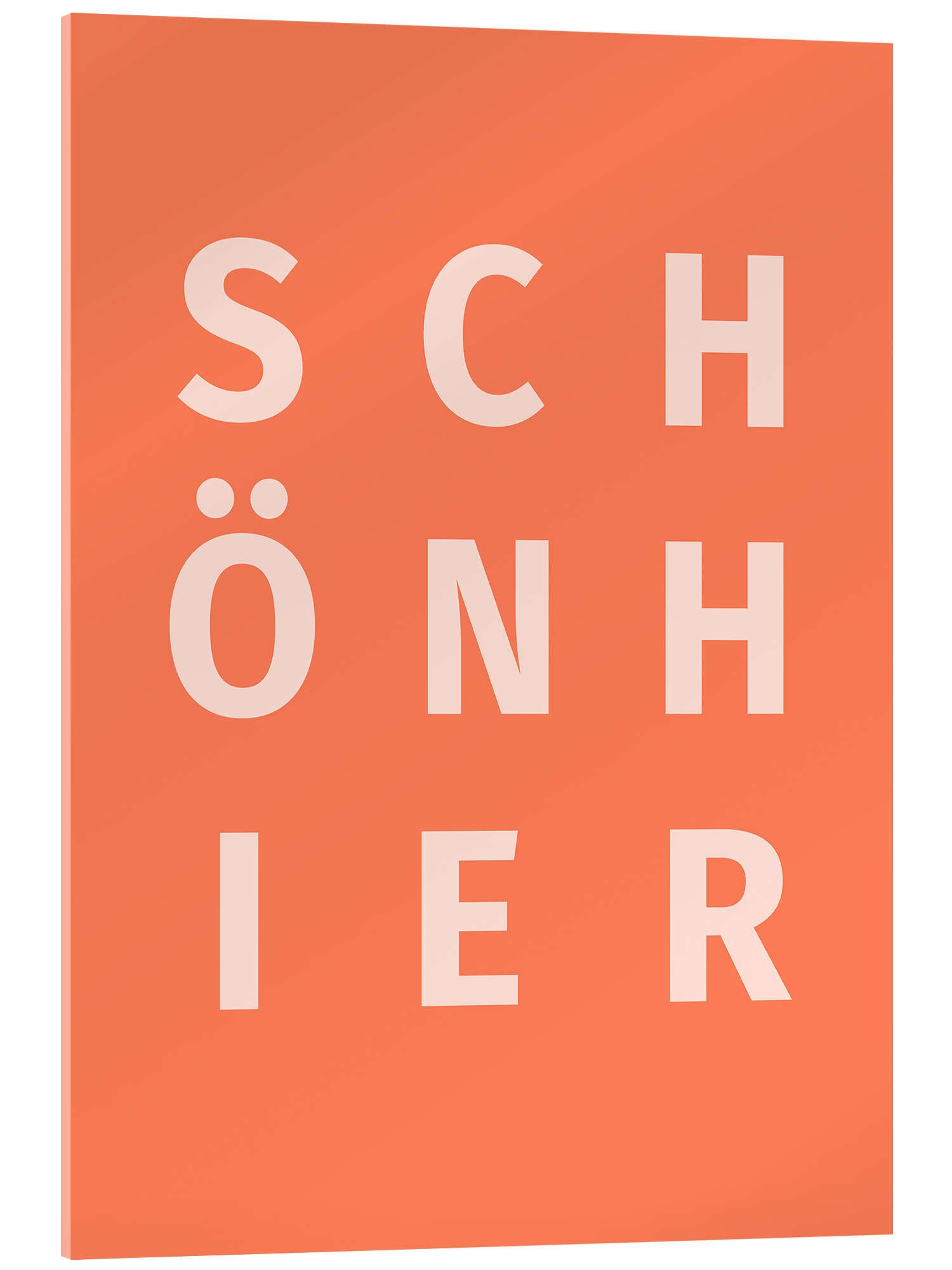 Posterlounge Wandbild Peach Fuzz Schön Hier, Typobox, erhältlich als Poster, Leinwandbild, Wandsticker oder Acrylglasbild