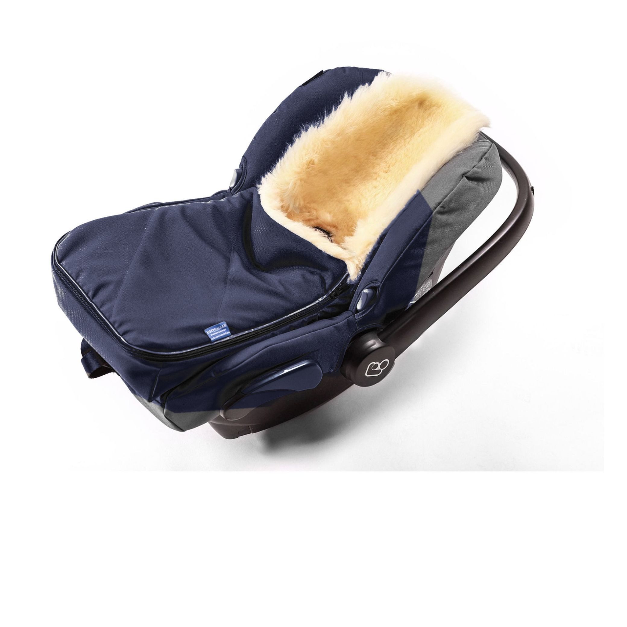 Hofbrucker seit 1948 Fußsack Lammfell Fußsack Maxi für Babyschale, Baby Winter Fußsack mit echtem Lammfell wind- und wasserabweisend