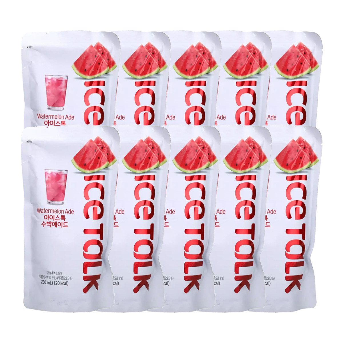 ICE TALK Softgetränk, Ice Talk Watermelon Tee mit Wassermelonengeschmack 230ml 10er Pack