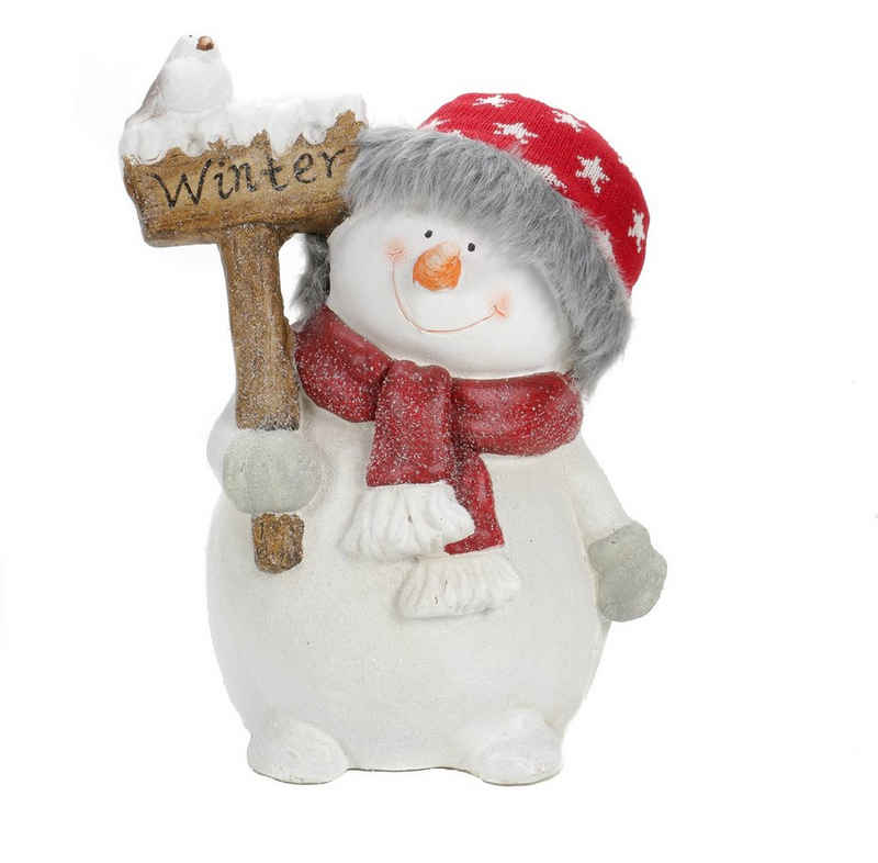Bubble-Store Weihnachtsfigur mit Kunsthaaren und echter Strickmütze (Weihnachtsdekoration Winter Schneemann), Glitzernder Schneemänner