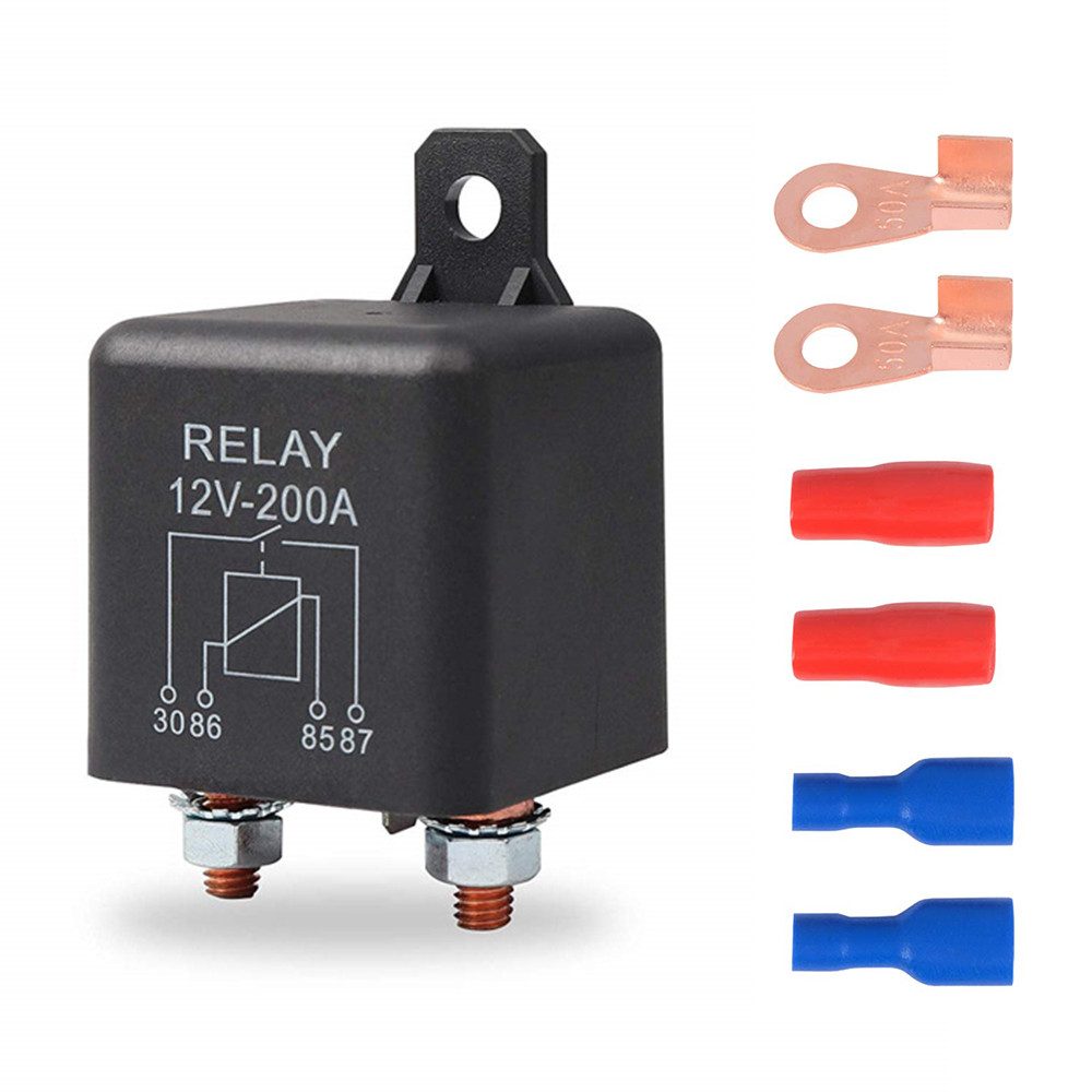 Kfz-Relais DC 12V 200A, 4 Pin Schalter Separater Ladungsrelaisschalter
