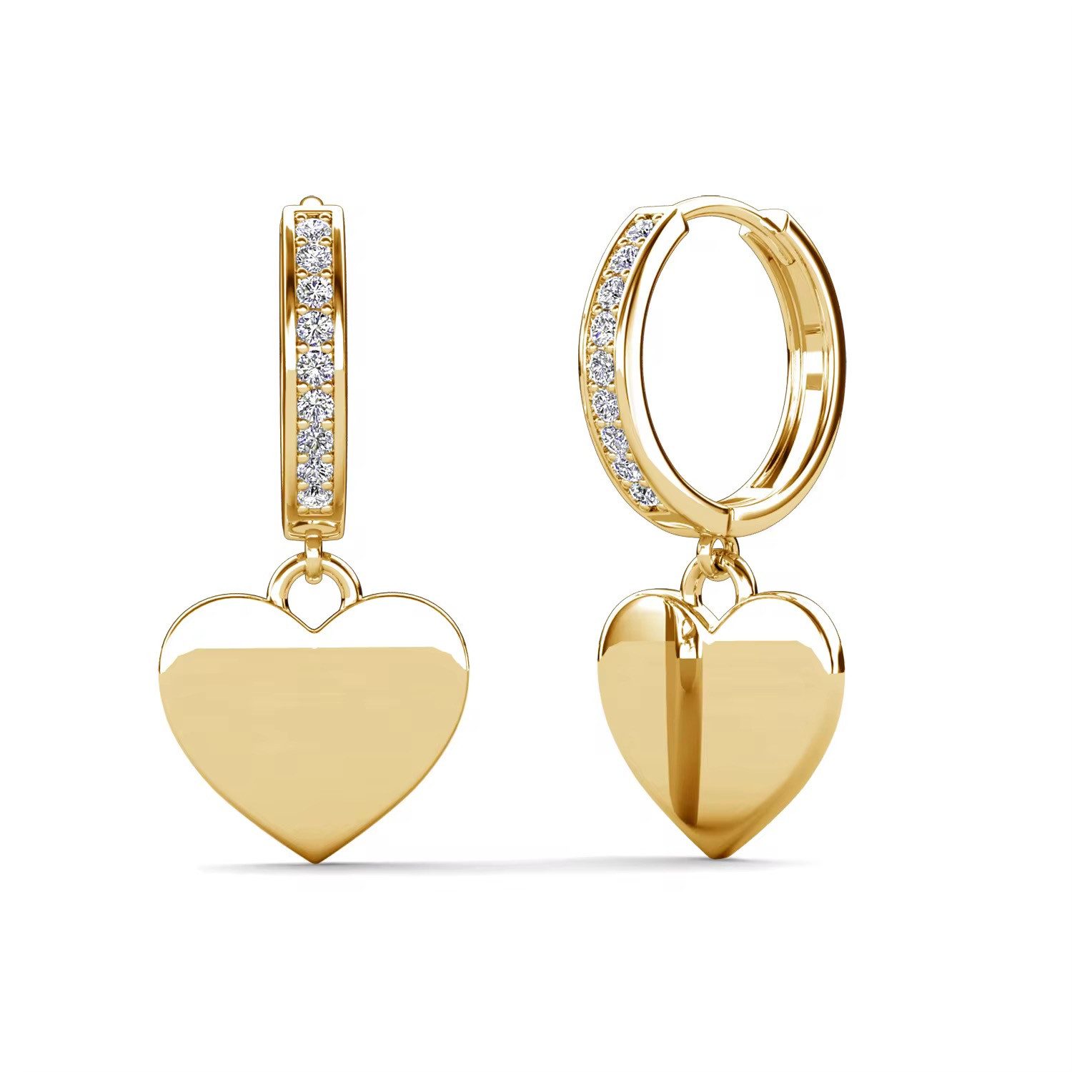 Paar Creolen Charmante Herz Creolen Damen Ohrringe Eternel Love Hoops