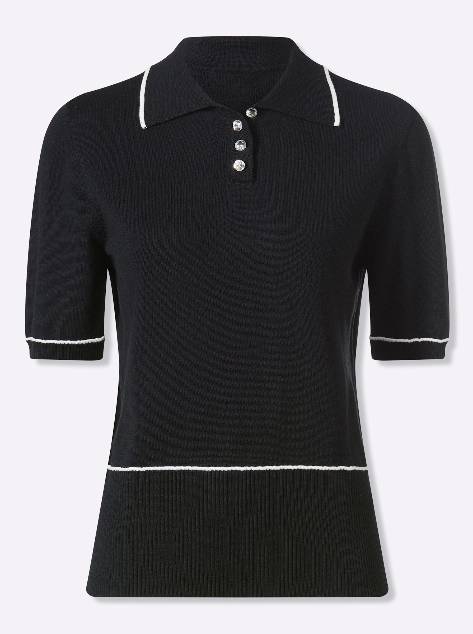 heine Strickpullover Pullover Kurzarm Feinstrick
