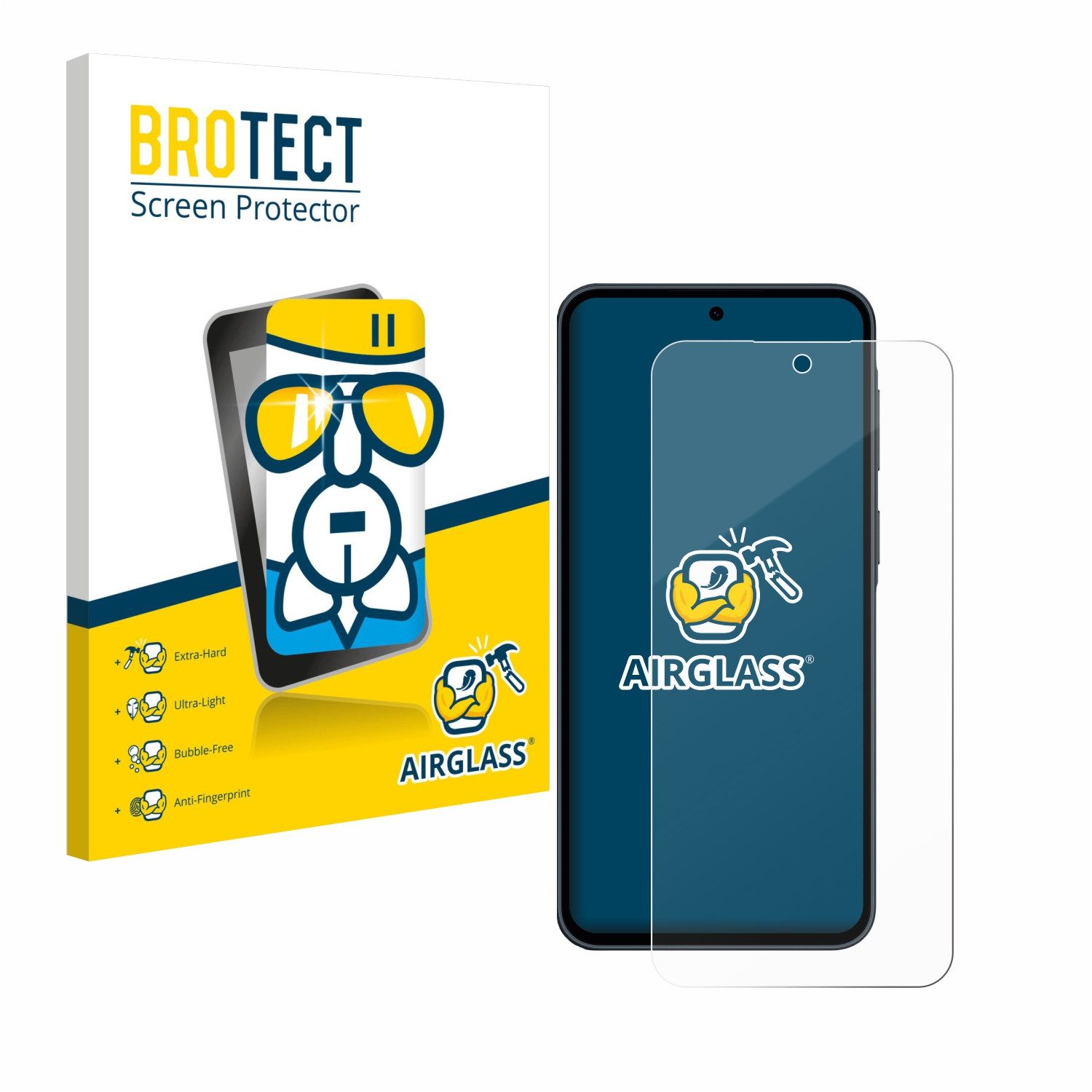 BROTECT Displayschutzglas Folie für Samsung Galaxy A37 5G, Schutzfolie Glas Panzer Display Schutz klar