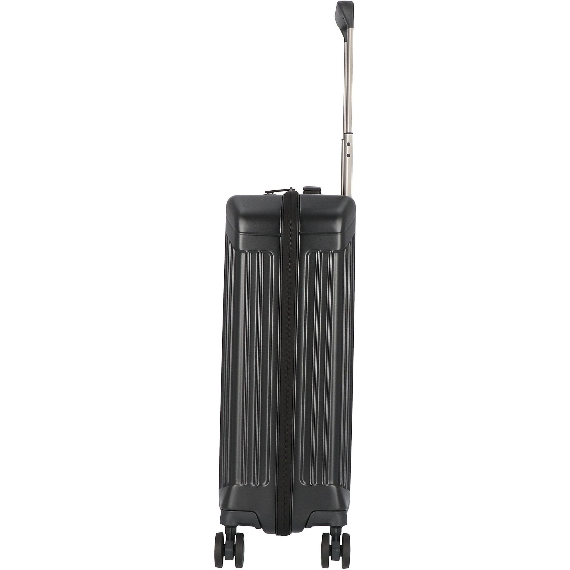 Handgepäck-Trolley 4 black Piquadro Rollen, PQ-Light, Polycarbonat matt