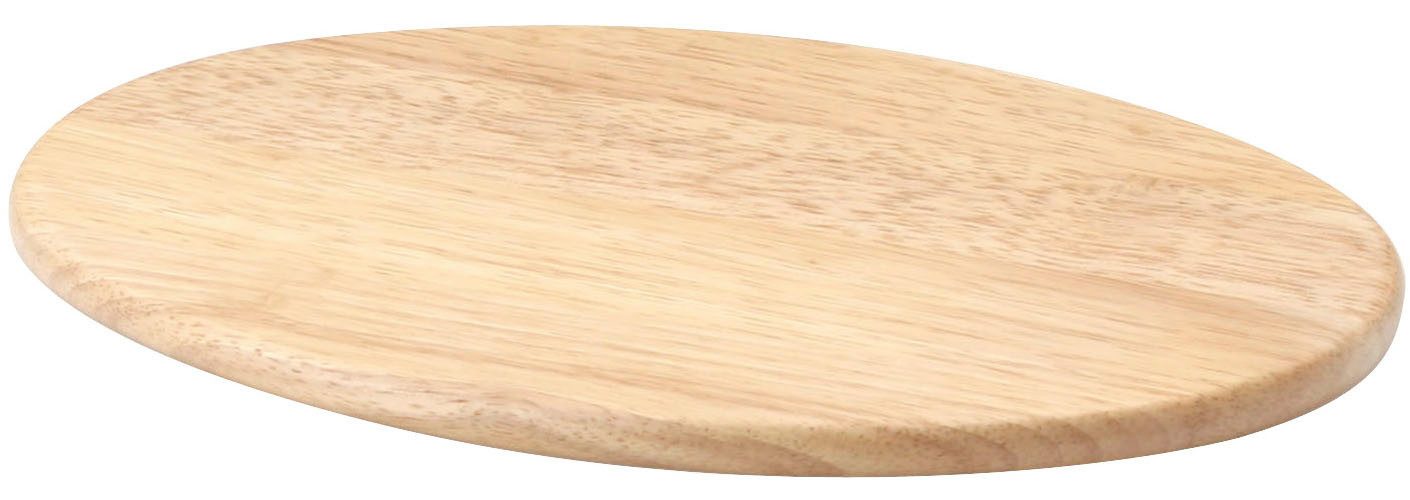 Continenta Schneidebrett, Holzwerkstoff, (1-St), oval, Gummibaum 30x20x1,2cm