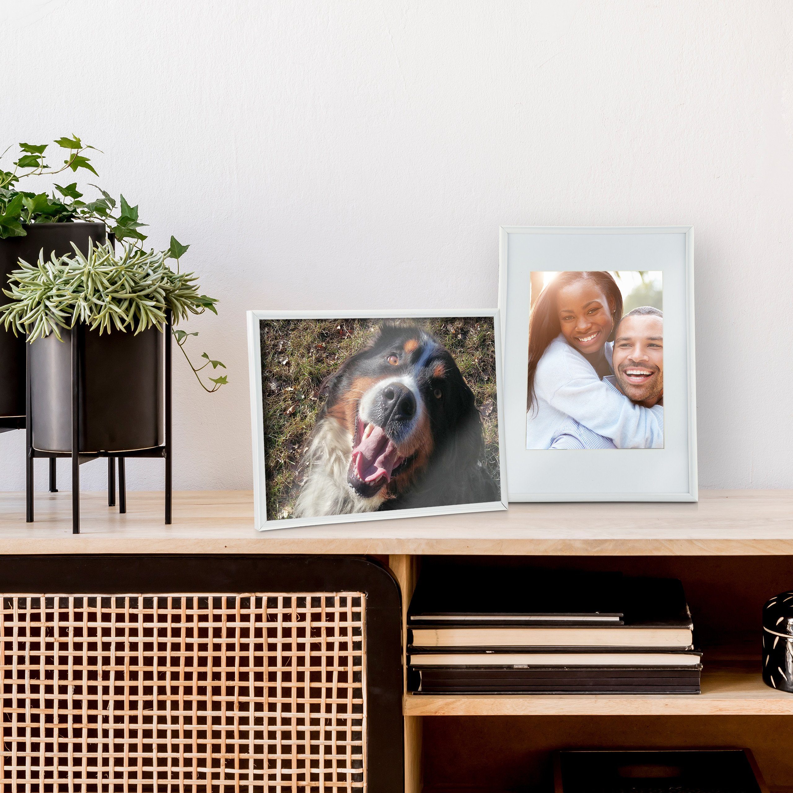 relaxdays Bilderrahmen 2er Set A4, Weiß günstig online kaufen