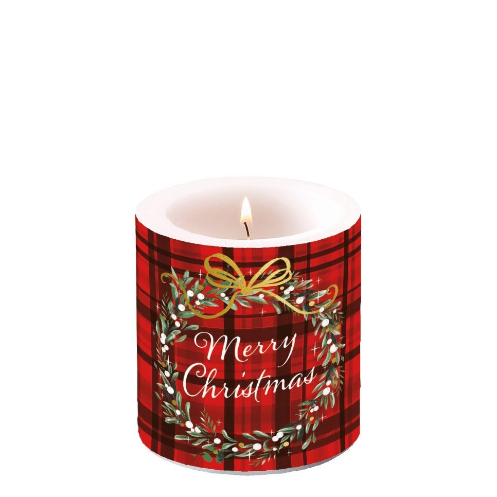 Ambiente® Papierserviette Weihnachten – Kerze klein – Candle small – Format: Ø 7,5 cm x 9 cm –