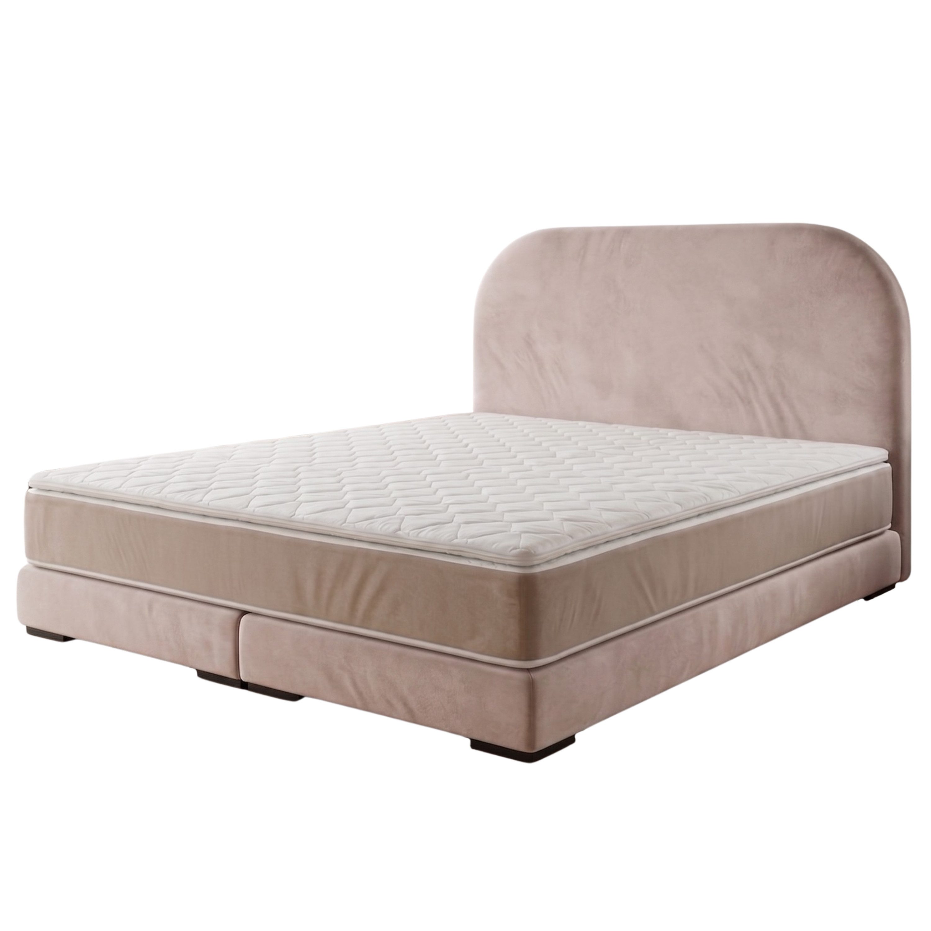 A&J MöbelLand GmbH Polsterbett LEON mit Kopfteil - Stilvolles Bettgestell für Ihr Schlafzimmer (Länge: 209 cm, Höhe Kopfteil: 110 cm, 4 Kopfteil-Varianten, 7 Größen zur Auswahl, Modernes Design, TOP ANGEBOT!, Inklusive Bettgestell), Komplettgestell-Set