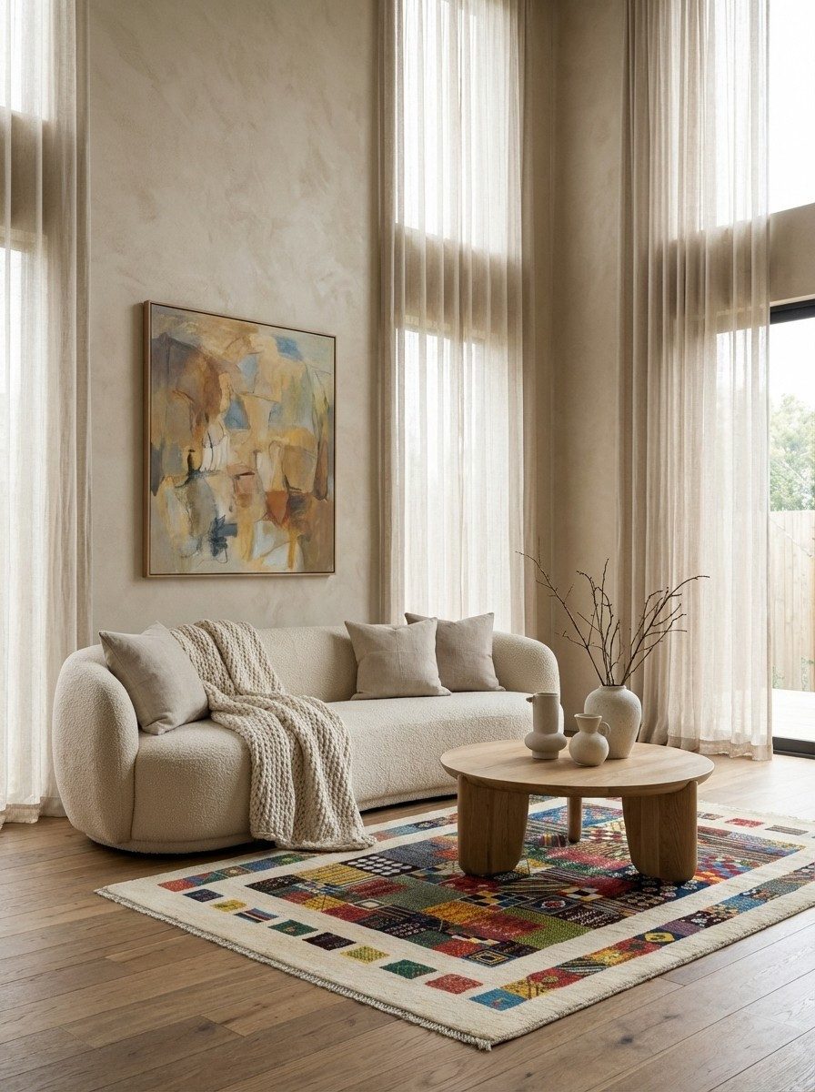 Looma Hochflor-Teppich Gabbeh Sonnat 213x149cm, rechteckig, Höhe: 15 mm, Sonnat, Schurwolle, Unikat